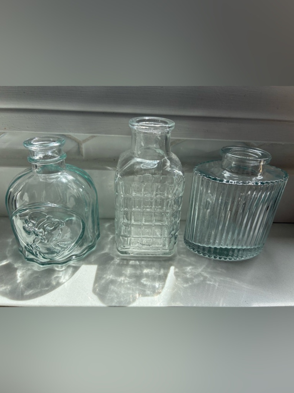 Set of 3 Glass Decorative Bud Vases